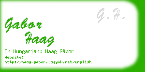 gabor haag business card