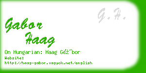 gabor haag business card